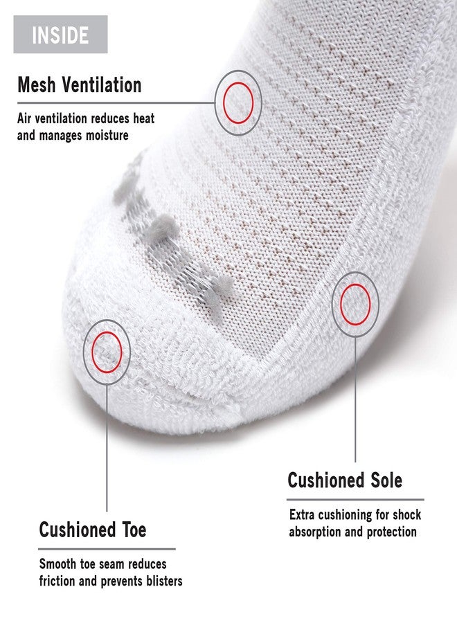 MONFOOT Men's/Women's 10 Pairs Athletic Cushion Running Performance Heel Tab Ankle Socks, White Medium Multipack - Image 3